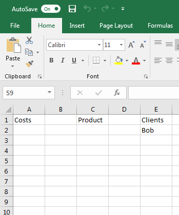 AutoSave in a Microsoft Excel spreadsheet