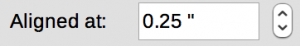 Aligned At text box in Bullets and Numbering dialog in LibreOffice