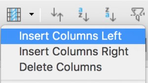 Insert columns in Standard toolbar in LibreOffice Calc