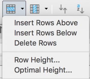Insert rows in Standard toolbar in LibreOffice Calc