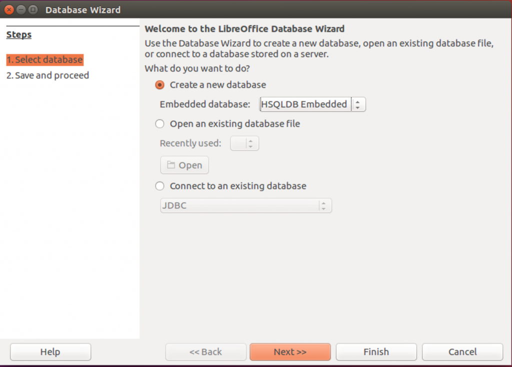 Database Wizard in Ubuntu