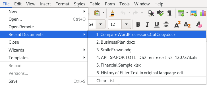 Open Rmoe File Open LibreOffice documents