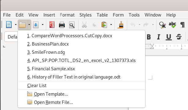 Open LibreOffice documents
