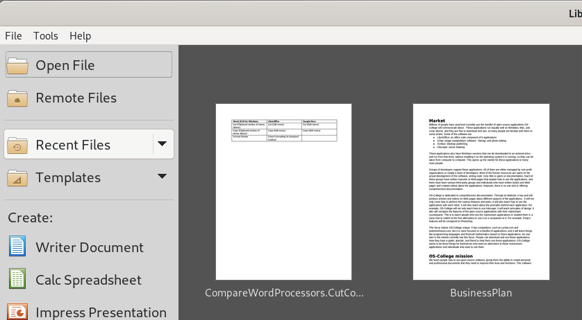 Open Rmoe File Open LibreOffice documents